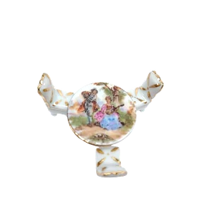 Limoges Porcelain Miniature Round Table and Chairs