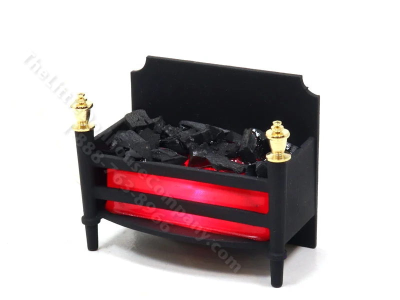 Miniature 12-Volt Fireplace Insert for Dollhouses